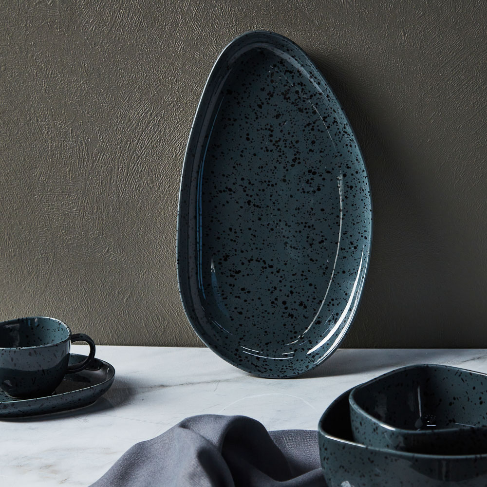 MILLIMI Оникс Блюдо овальное, 36х21x3,5см, фарфор, арт.№ 816-054