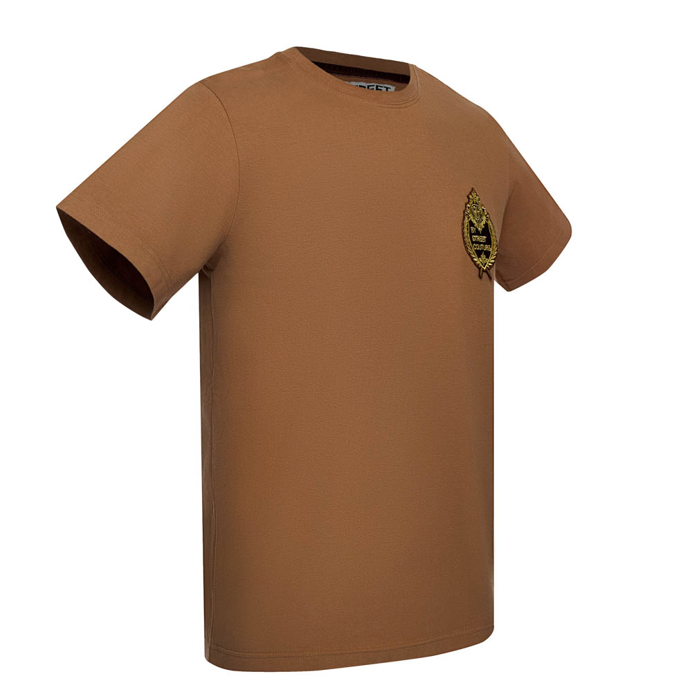 Футболка c шевроном BY STREET COUTURE, унисекс, коричневая, разм.M, арт.№ 080-119