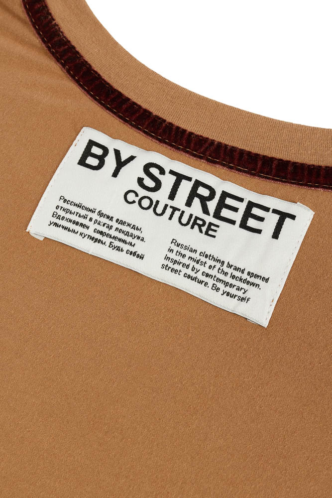 Футболка c шевроном BY STREET COUTURE, унисекс, коричневая, разм.M, арт.№ 080-119