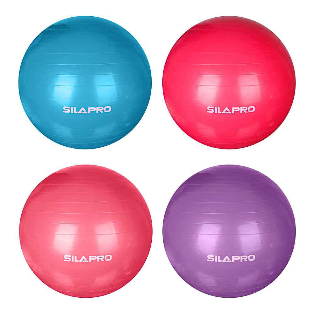 SILAPRO Мяч для фитнеса гимнастический, нагрузка до 100кг, d 75см, ПВХ, 4 цвета, арт.№ 193-004