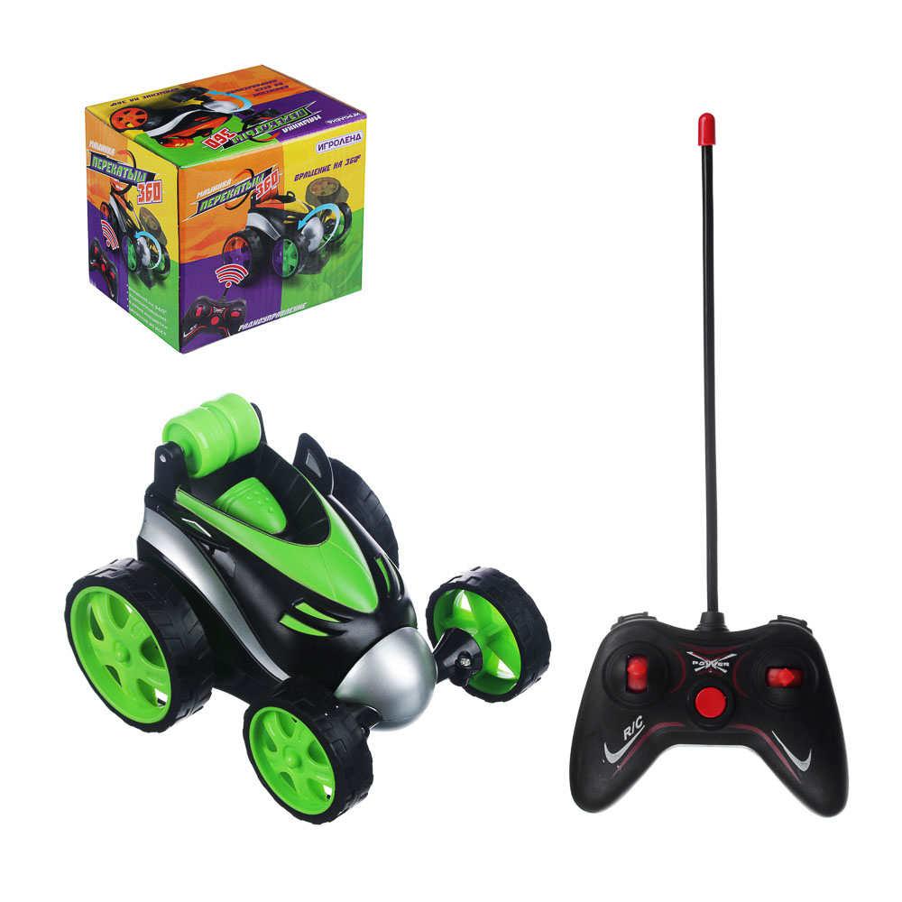 ИГРОЛЕНД Машина на радиоуправлении перекатыш 360, ABS, TPR, PP, 2АА+2ААА, 11х12,5х10см, арт.№ 293-075