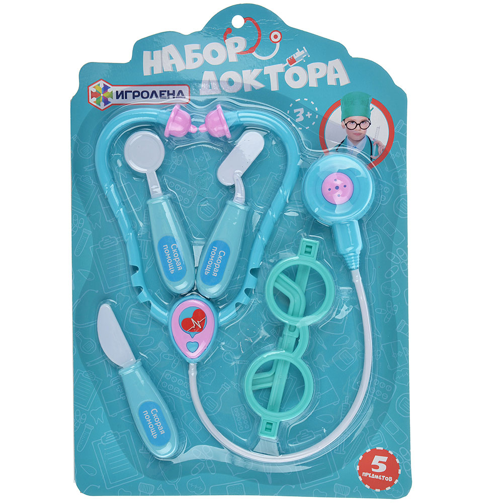 ИГРОЛЕНД Набор доктора, 5пр.,PP , 32х22х3см, 2 дизайна, арт.№ 294-103