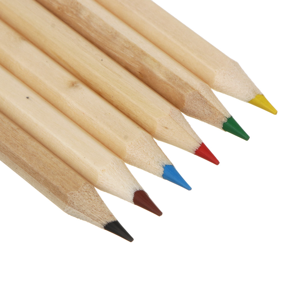 Карандаши 6 цв., мини 9см. BY Русские Супергерои "Свет" натурал. дерево, шестигранные, крафт, арт.№ 801-096