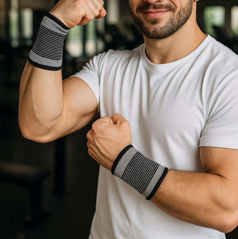 SILAPRO Комплект суппортов 2шт на запястье, 58% нейлон, 35% латекс, 7% полиэстер, арт.№ 191-007