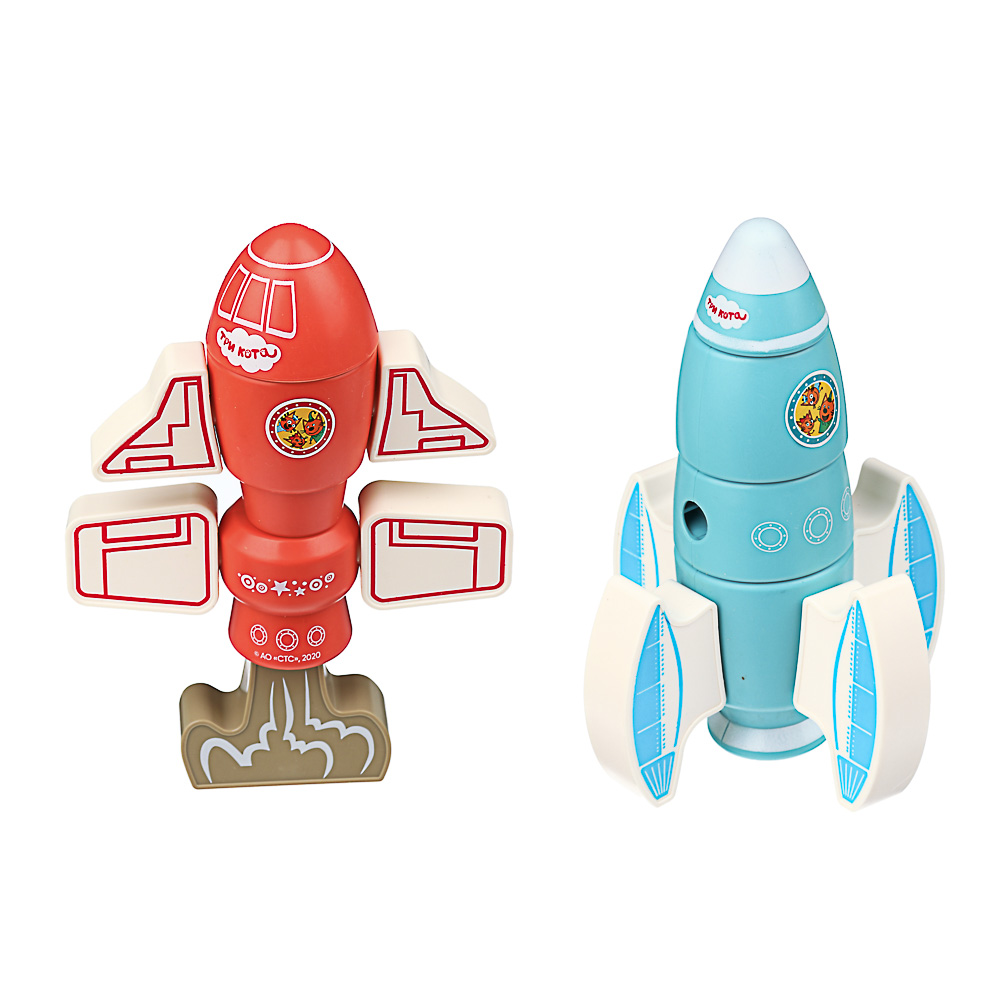 ИГРОЛЕНД Конструктор магнитный "Ракета Три кота", 8 дет., ABS, 15х19х5см, 2 дизайна, арт.№ 859-061