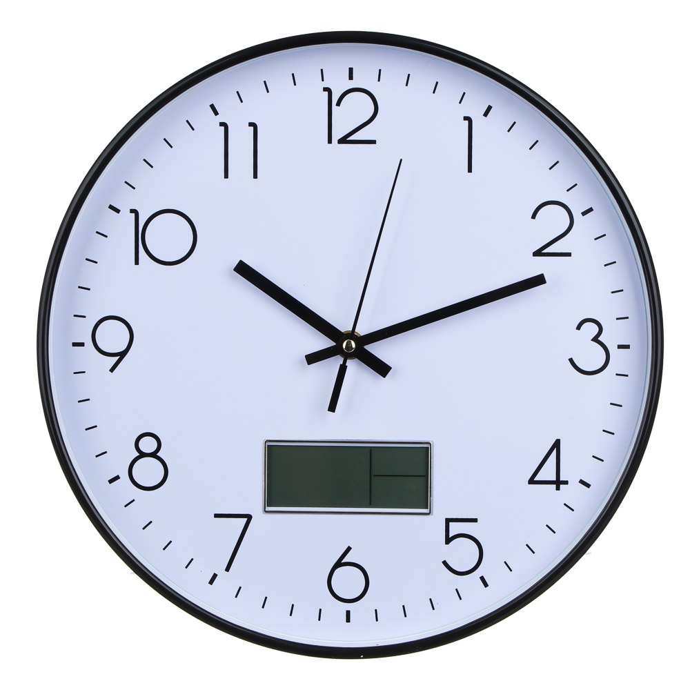 LADECOR CHRONO Часы настенные круглые, пластик, d30 см, 1xAA, арт.06-37, арт.№ 581-325