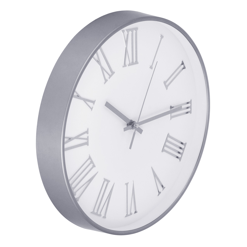 LADECOR CHRONO Часы настенные круглые, пластик, d30 см, 1xAA, оправа цвет серебряный, арт.06-47, арт.№ 581-335