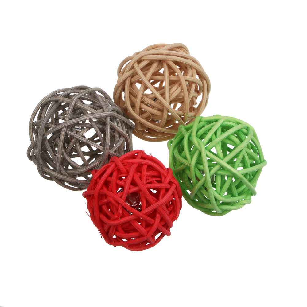 Набор игрушек для кошек тм VETTA, плетеные шарики, 4,5см, 4 шт, арт.№ 273-521