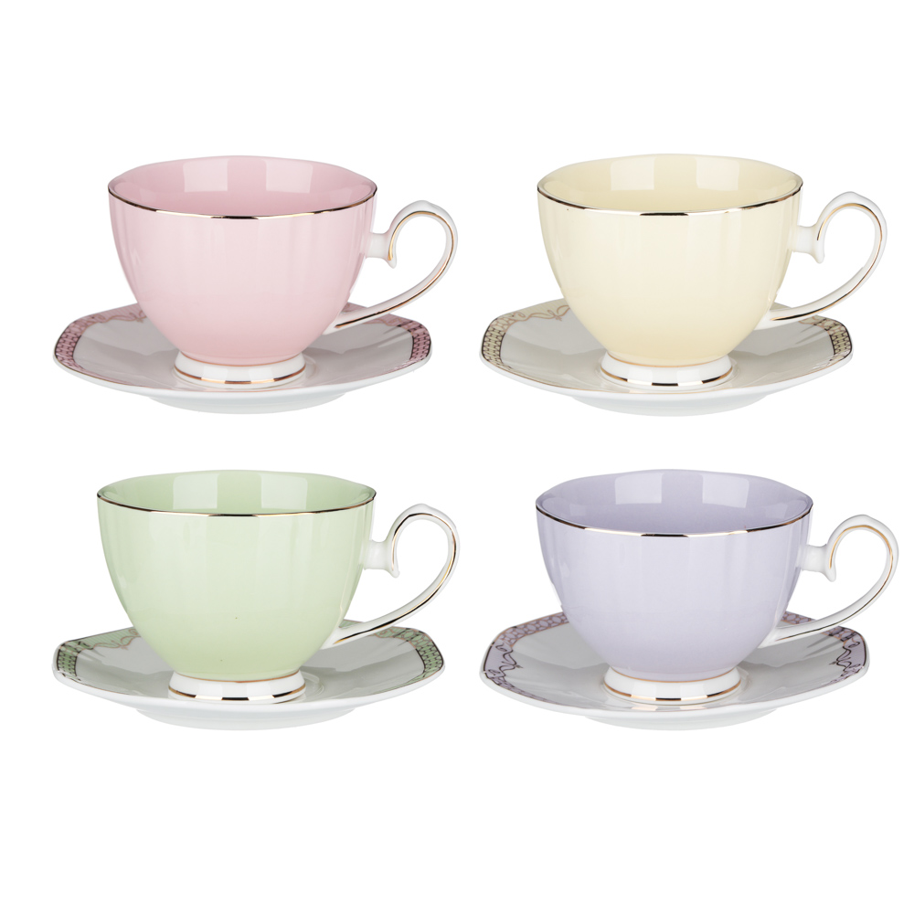 MILLIMI Мираж Набор чайный 2 пр., 260мл, 14см, костяной фарфор, 4 цвета, арт.№ 802-099