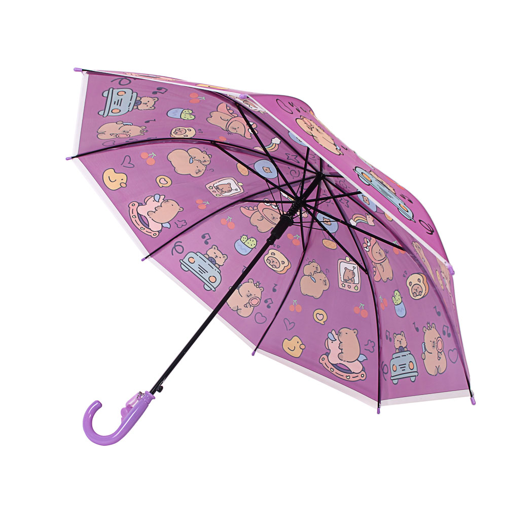 Зонт-трость детский, диаметр 82 см, 8 спиц, металл, пластик, ЭВА, арт.№ 302-409