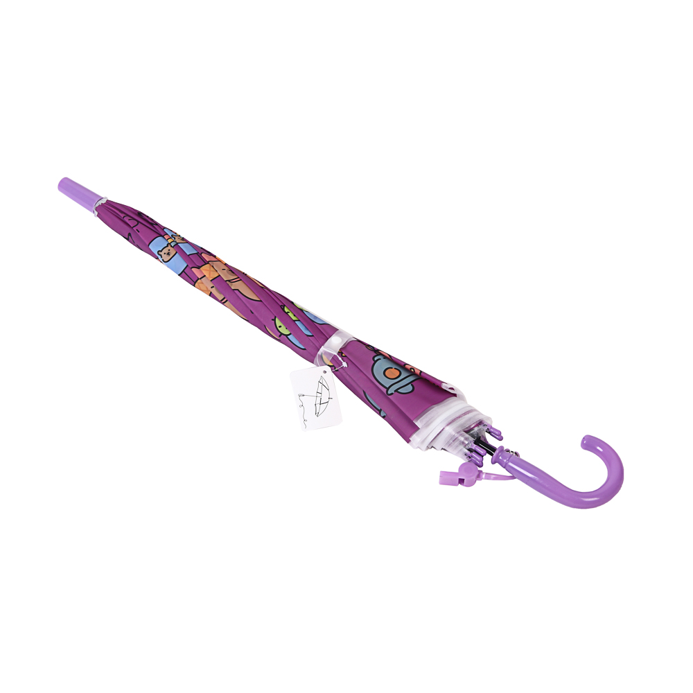 Зонт-трость детский, диаметр 82 см, 8 спиц, металл, пластик, ЭВА, арт.№ 302-409