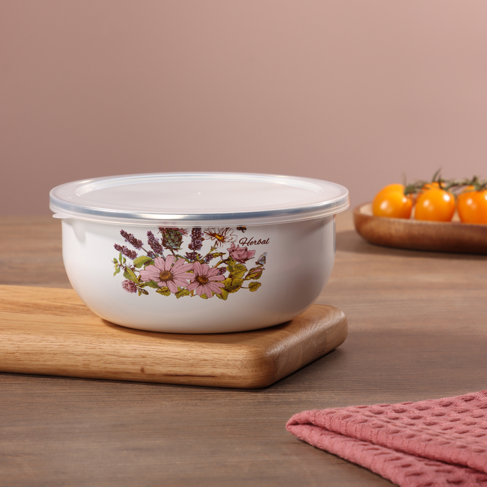 Набор мини-кастрюли 2шт.+салатник 1шт., с крышками, 6 пр (14/16/+14см, 0,7/1,1+0,7л) "Ботаника", арт.№ 894-011