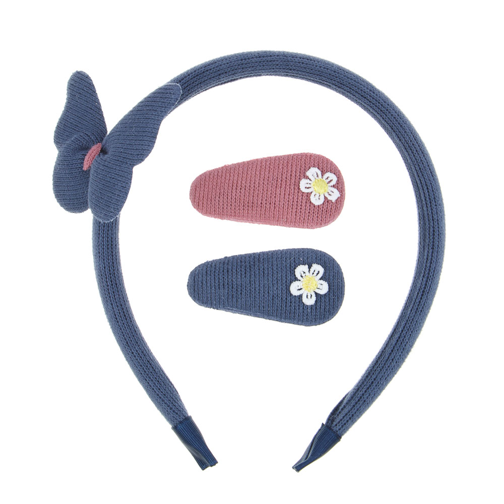 ЮНИLOOK Набор для волос 3 пр.: ободок 1,3см, зажим 2 шт. 5см, 5 цветов, ACS-111, арт.№ 323-042