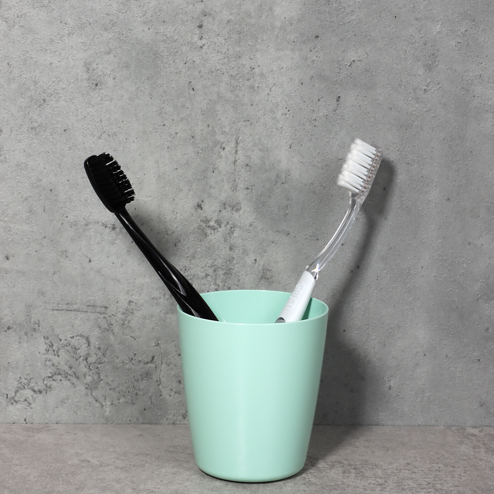 Стакан для ванной комнаты, Волна, 85х75, пластик, мятный, арт.№ 463-452