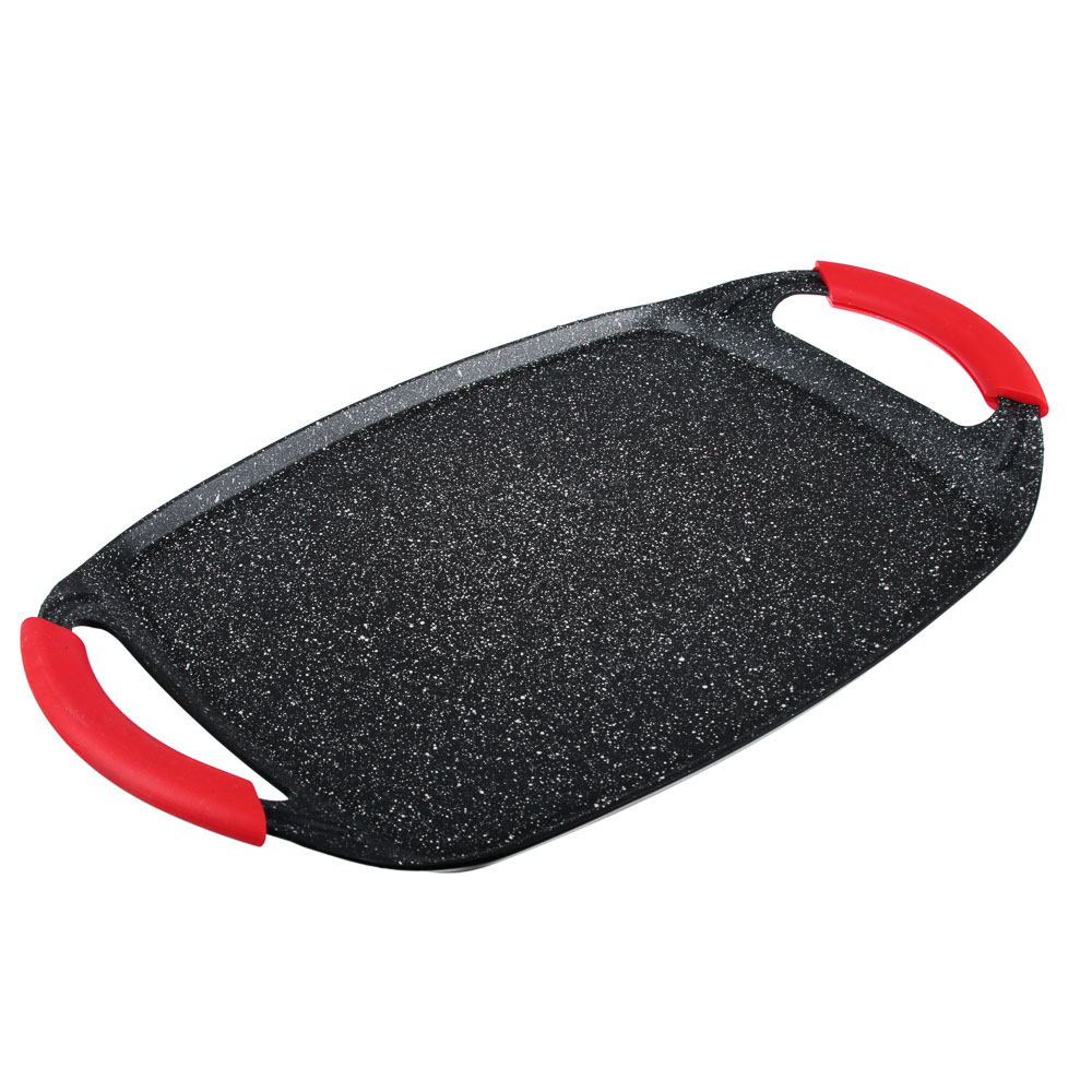 SATOSHI Лион Противень литой 47х29см, антипригарное покрытие мрамор и силикон. протекторы ручек, арт.№ 846-502