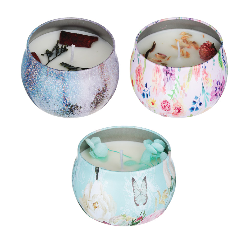 LADECOR Свеча ароматическая с декором, парафин, 6 видов, арт.2, арт.№ 508-648