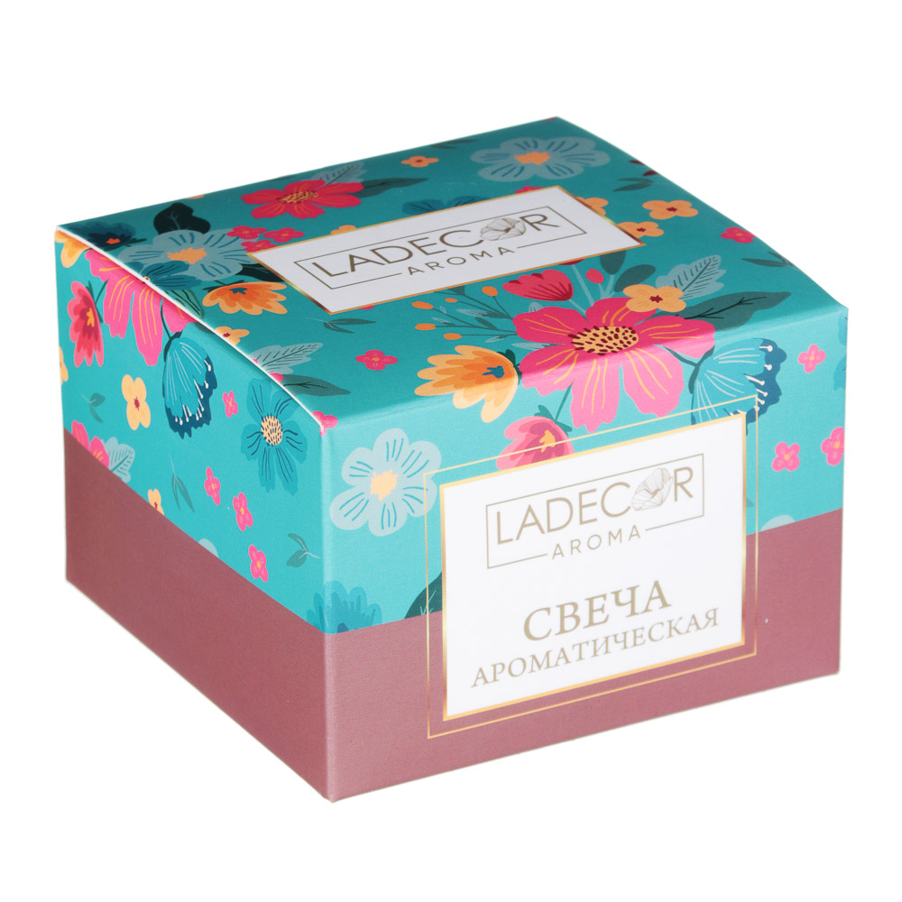 LADECOR Свеча ароматическая с декором, парафин, 6 видов, арт.2, арт.№ 508-648