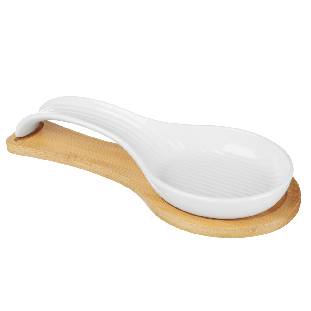 Подставка под ложку тм MILLIMI, 24х9,5х4,5см, фарфор, бамбук, арт.№ 816-276
