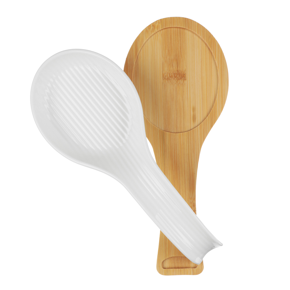 Подставка под ложку тм MILLIMI, 24х9,5х4,5см, фарфор, бамбук, арт.№ 816-276