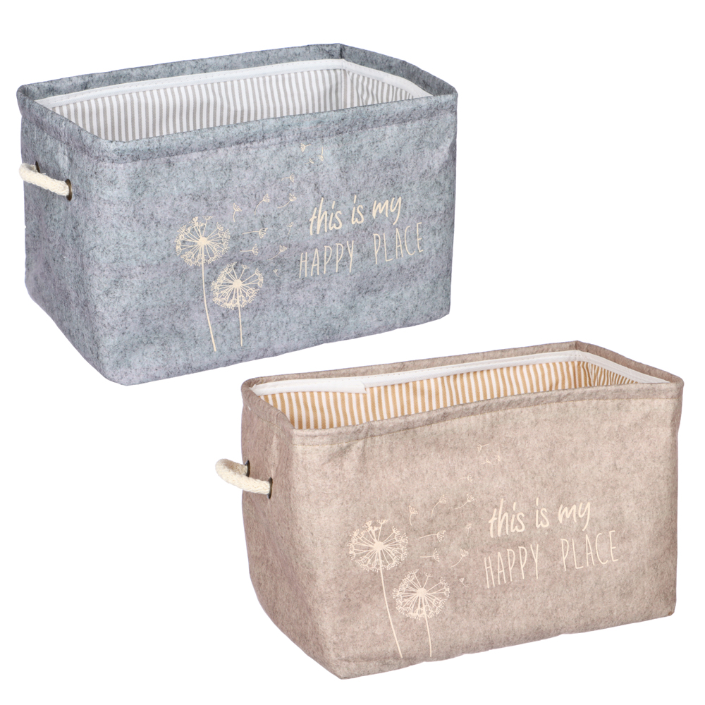 VETTA Короб прямоугольный с ручками Happy Place, 32x23x23 см, 2 цвета, арт.№ 457-691