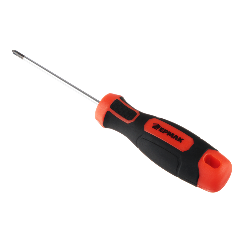 ЕРМАК Отвертка с прорезиненной ручкой PH0 3х75мм, намагниченный шлиц, арт.№ 651-247