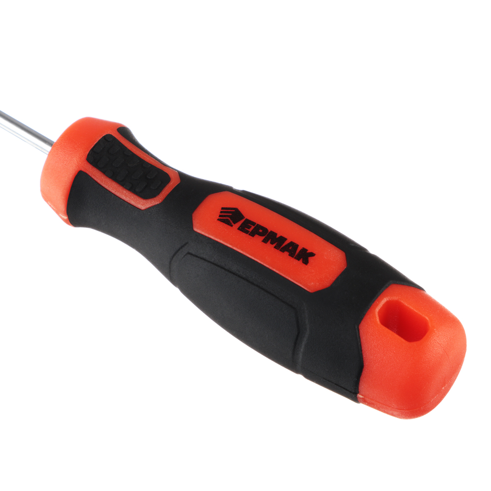 ЕРМАК Отвертка с прорезиненной ручкой PH0 3х75мм, намагниченный шлиц, арт.№ 651-247