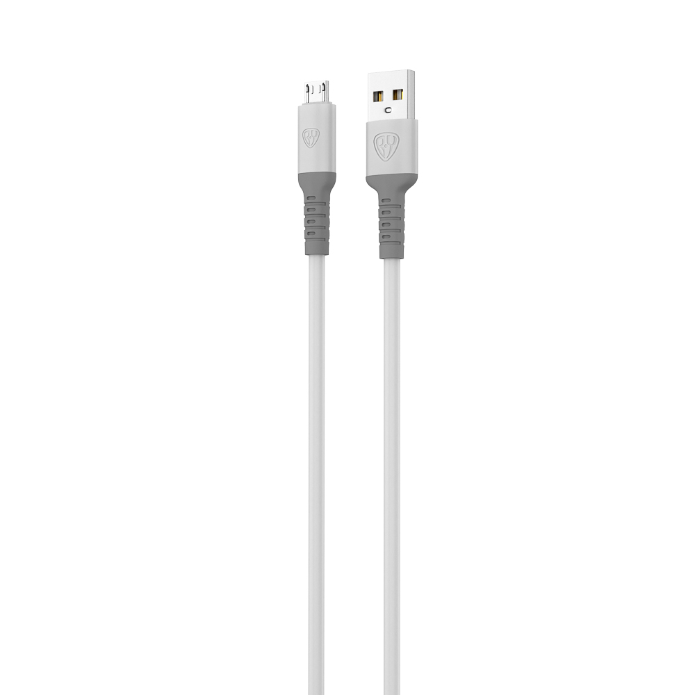 Кабель для зарядки USB(A)-microUSB BY Powerful, 1м, 3A, QC 3.0, силиконовая оплетка, белый, арт.№ 931-334
