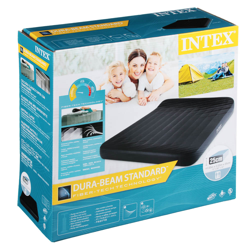 INTEX Матрас надувной PILLOW REST с подголовником, 203x183x25см, до 272кг, 64144, арт.№ 108-036