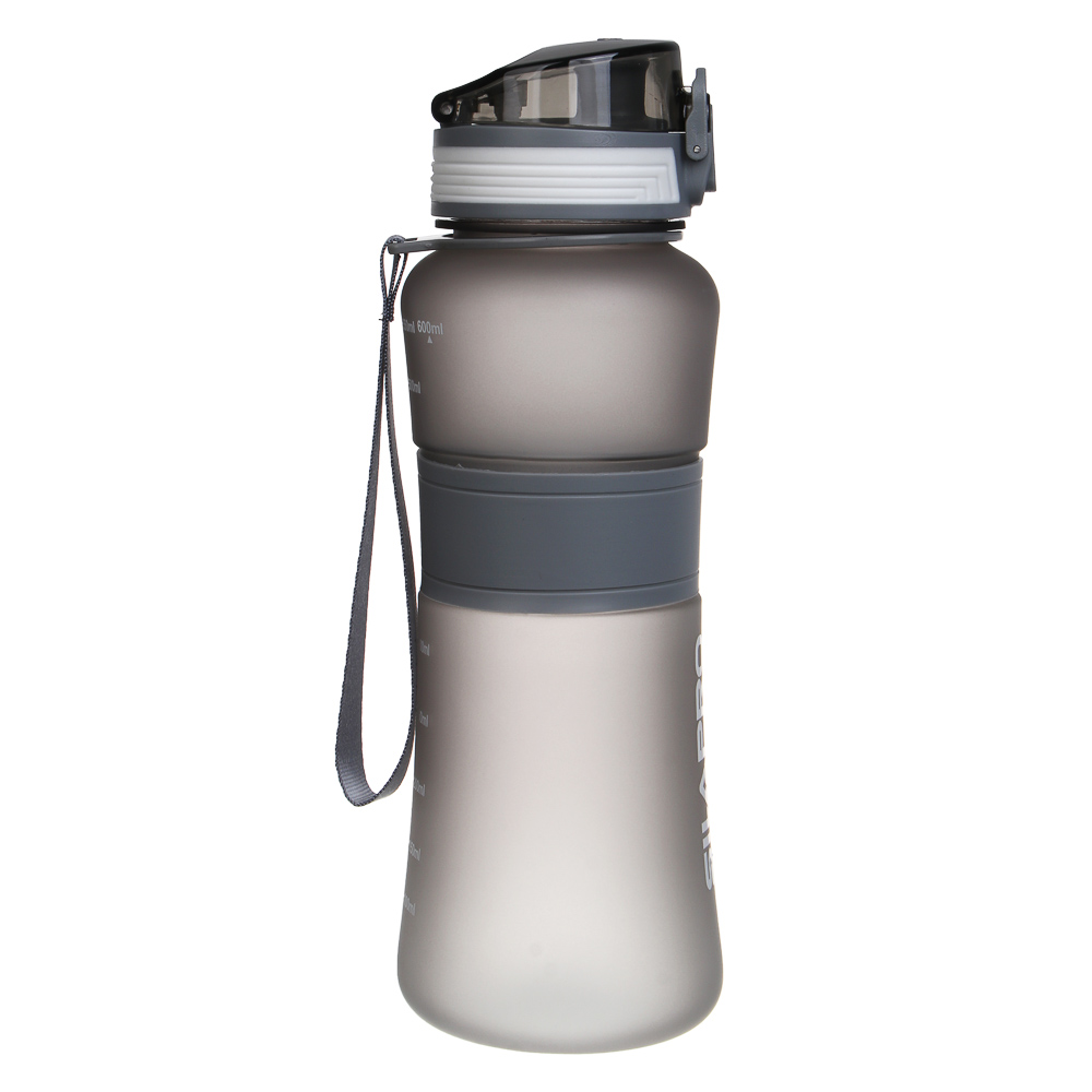 SILAPRO MAX Бутылка спортивная с замком, ULTIMATE GREY, 600мл, РС, силикон, арт.№ 088-080