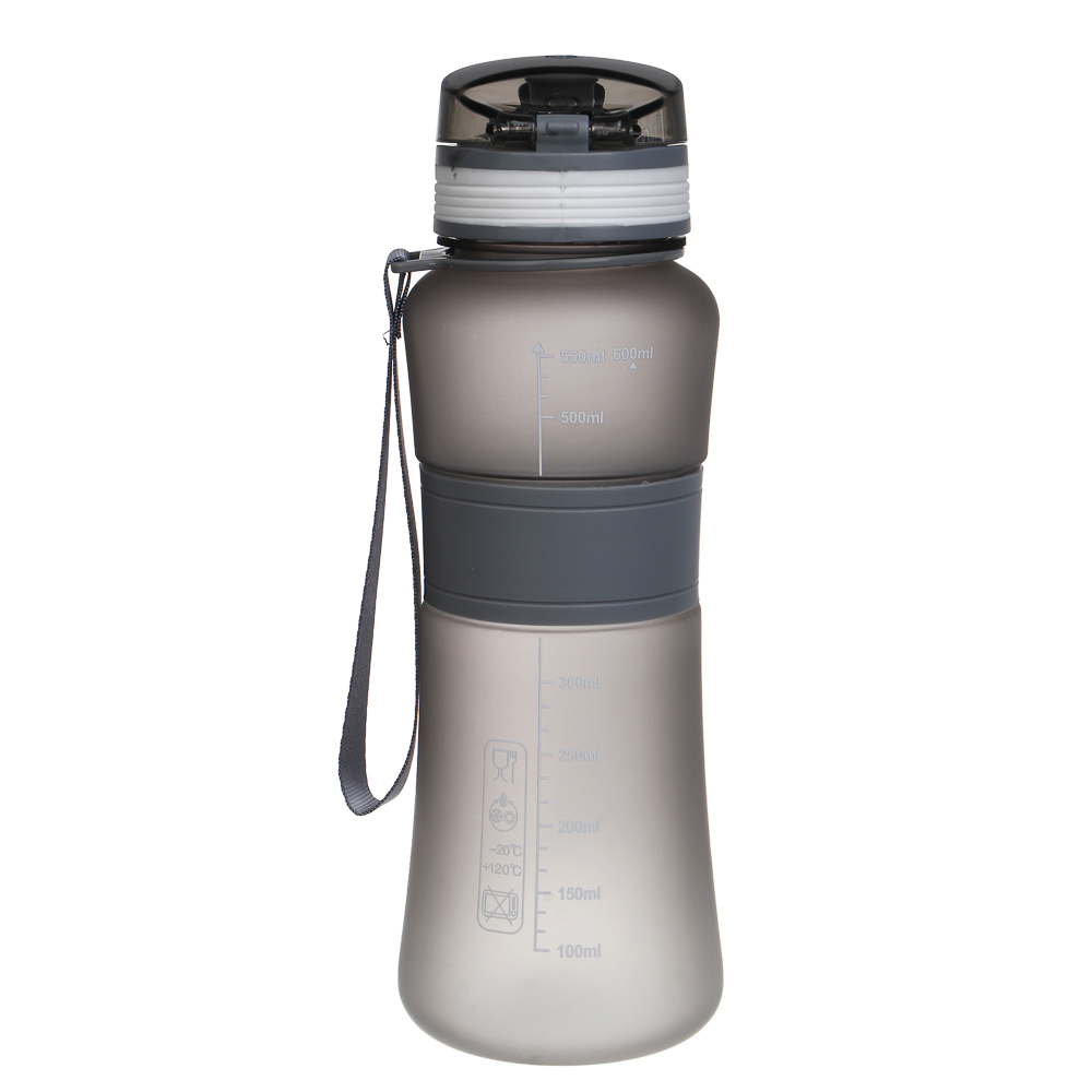 SILAPRO MAX Бутылка спортивная с замком, ULTIMATE GREY, 600мл, РС, силикон, арт.№ 088-080