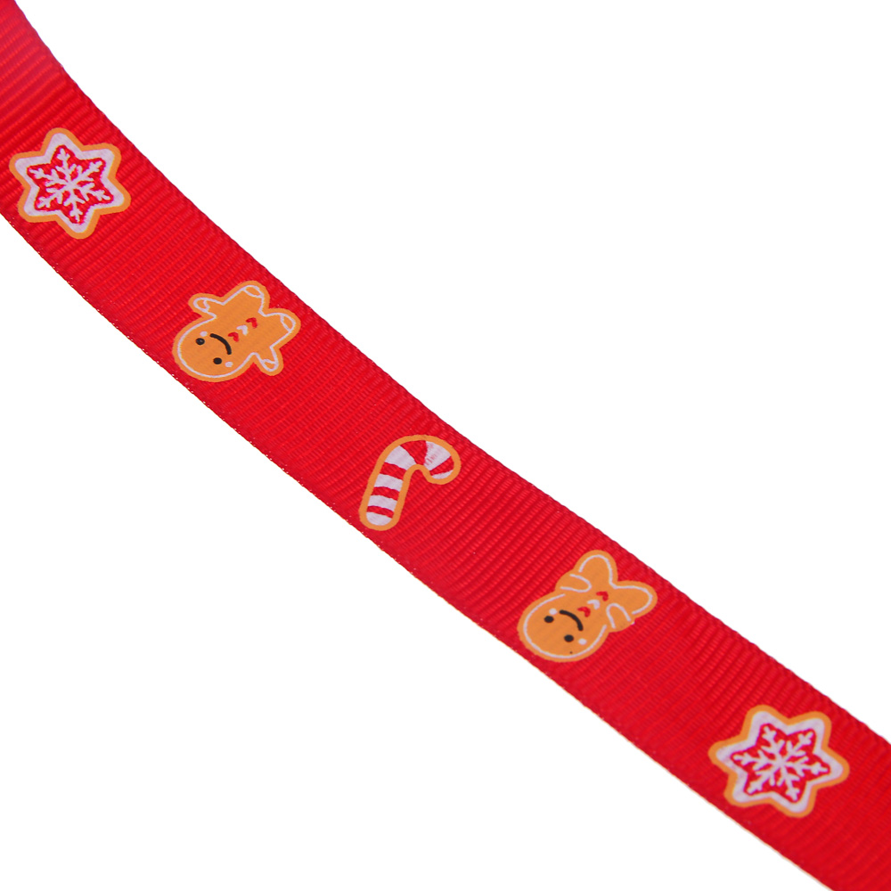 Лента для подарков новогодняя тм СНОУ БУМ, 1,5 см x 3 м, полиэстер, арт.№ 790-033