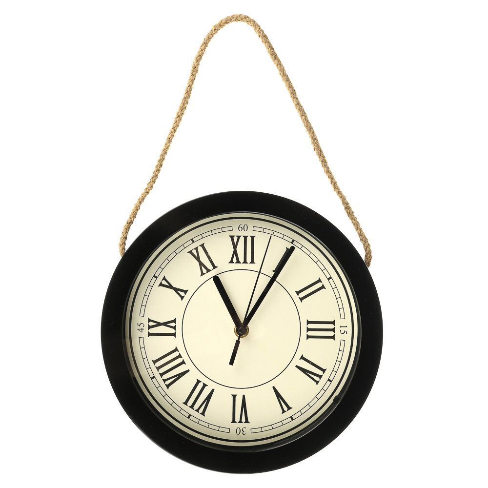 LADECOR CHRONO Часы настенные со шнуром, пластик, 25,4x25,4x4,2см, 1xАА, 2 цвета, арт.№ 581-817