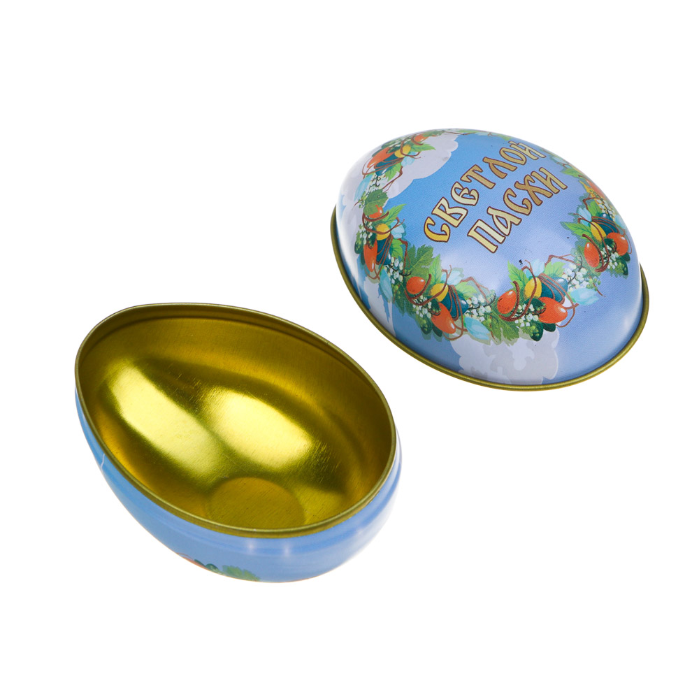 LADECOR Шкатулка в форме яйца, 6x5x4 см, жесть 4 дизайна, арт.№ 535-144