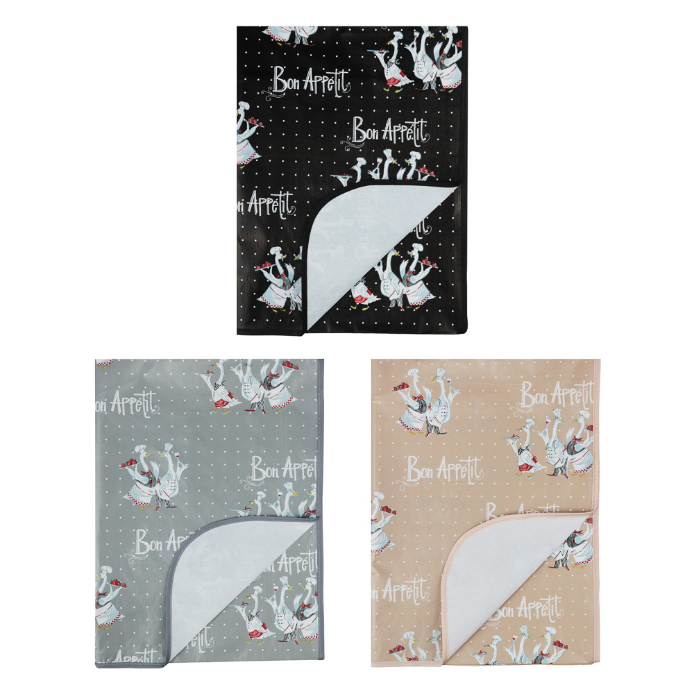 PROVANCE Гуси Скатерть ПВХ 110х140см, 3 цвета, арт.№ 479-306