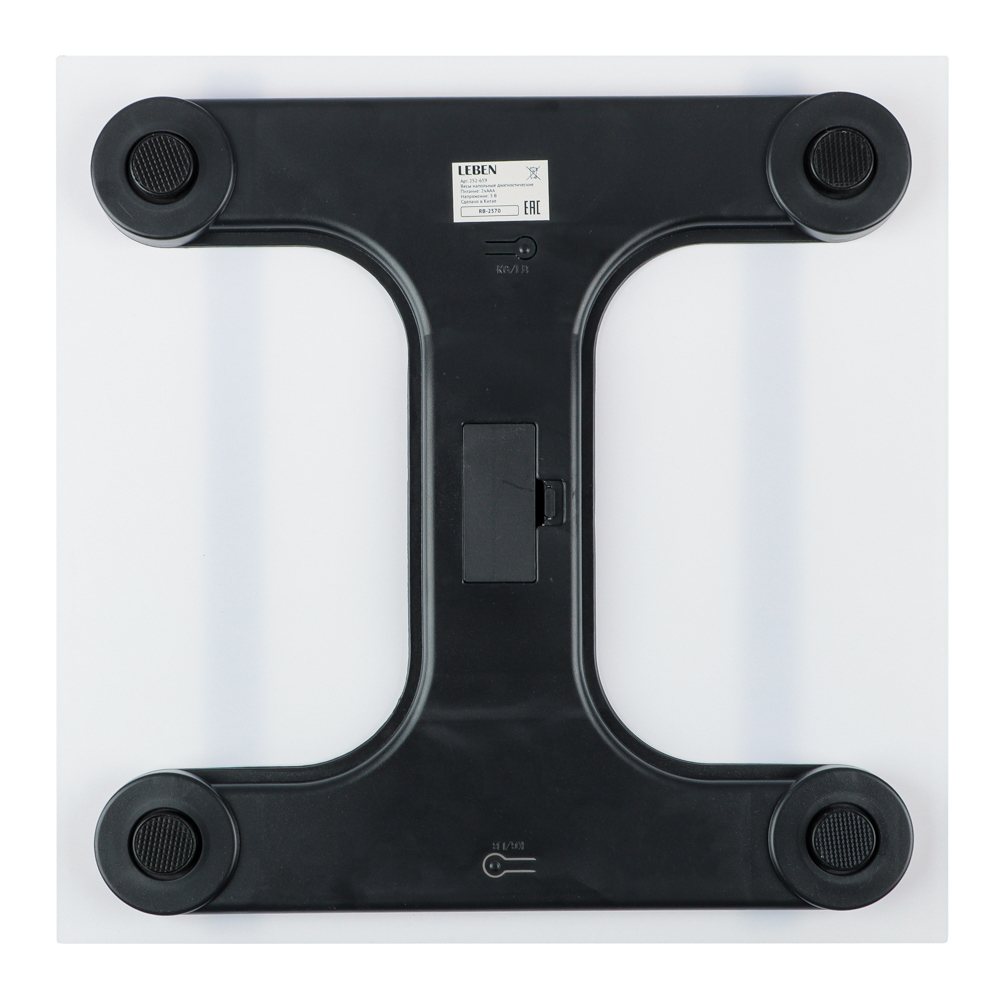 LEBEN Весы напольные диагностические, макс.нагр. до 180кг., 30х30х2,5см, арт.№ 252-659