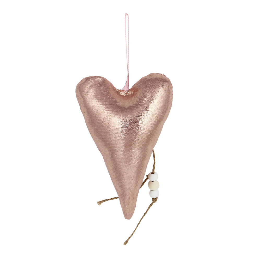 Декор - подвеска, сердце с цветком, 9x22 см, полиэстер, арт.№ 597-258