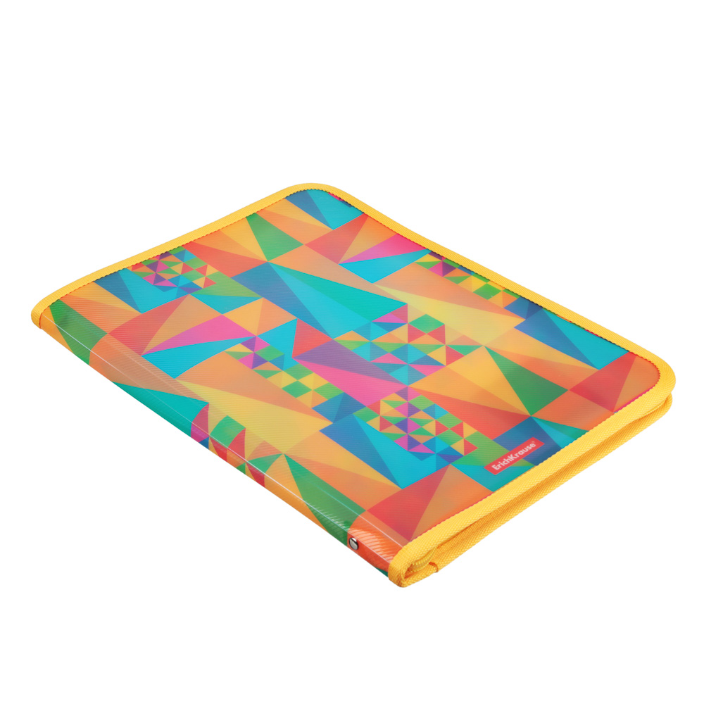 Erich Krause Папка для тетрадей для A4, молния вокруг, пластик с цв. печатью, 4 дизайна, арт.№ 236-076