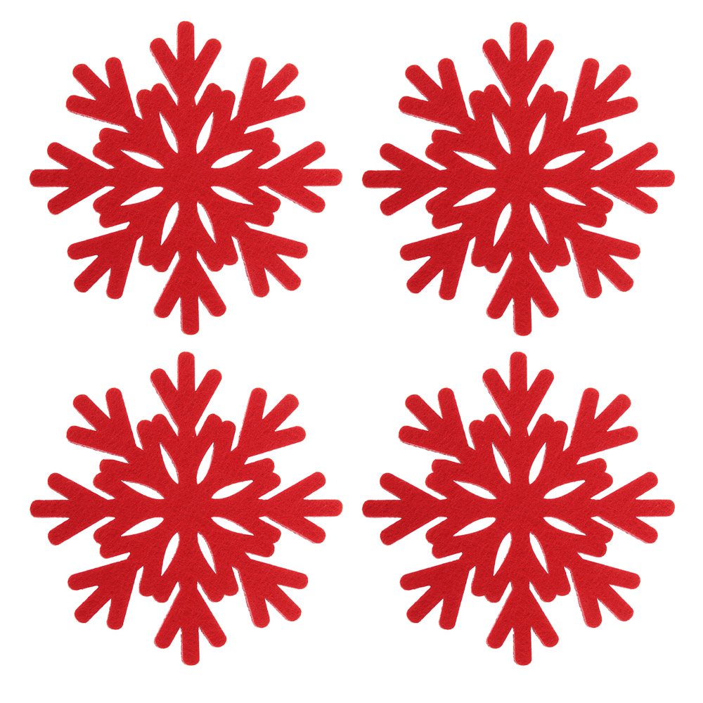 PROVANCE Асти Подставка фетровая 4шт, 10см, 100% полиэстер, красный, арт.№ 492-125