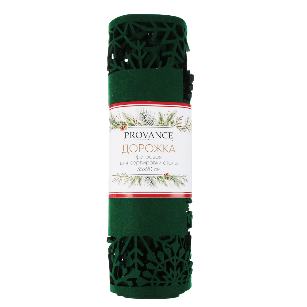 PROVANCE Асти Дорожка фетровая для сервировки стола, 35х90см, 100% полиэстер, зеленый, арт.№ 492-128