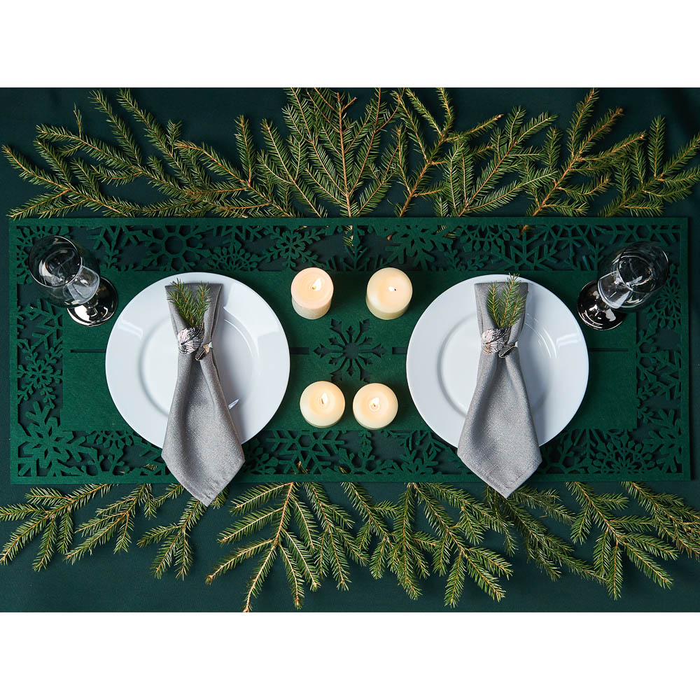 PROVANCE Асти Дорожка фетровая для сервировки стола, 35х90см, 100% полиэстер, зеленый, арт.№ 492-128