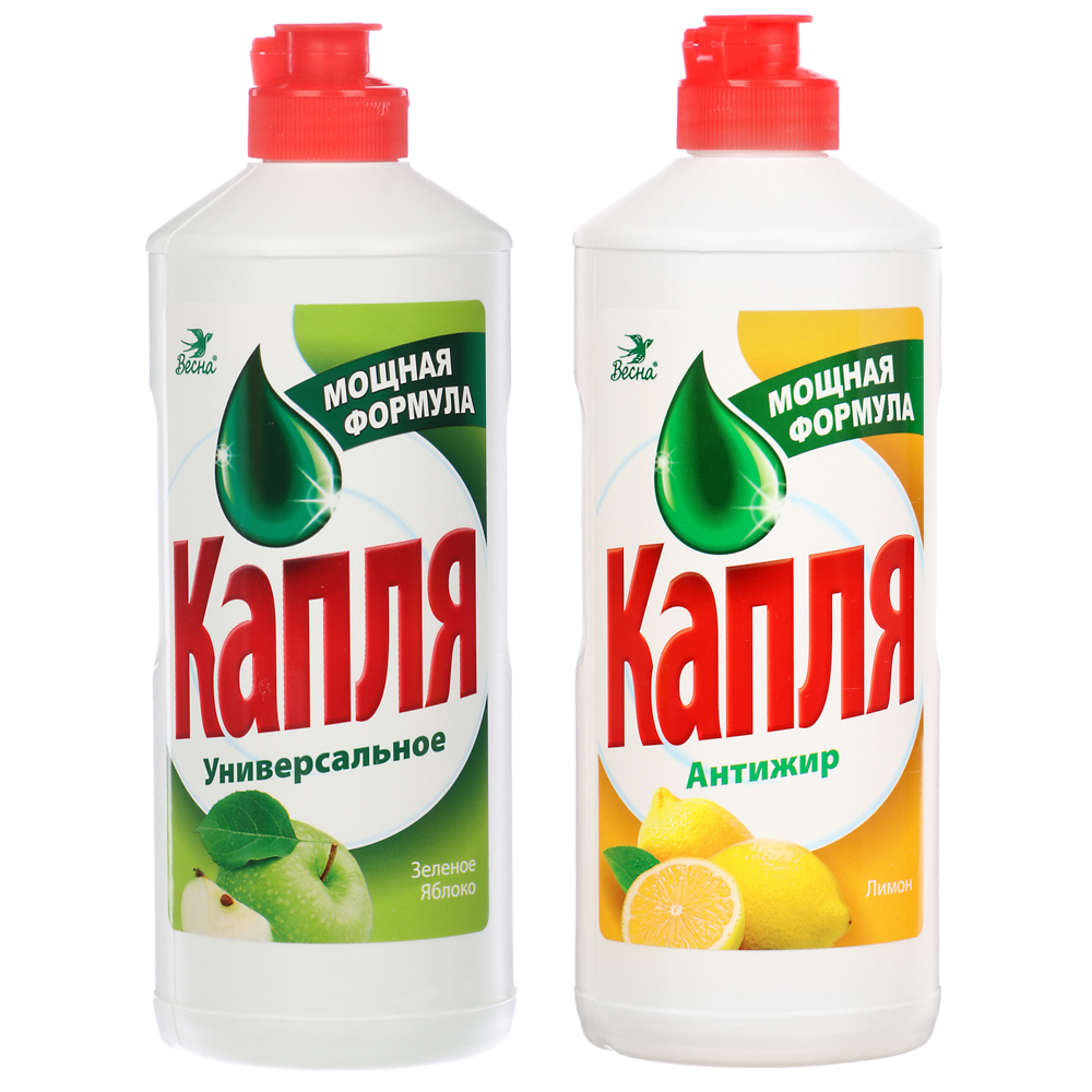 Средство для мытья посуды КАПЛЯ Vox соль-эффект лимон/яблоко, п/б, 450г, арт.№ 992-054