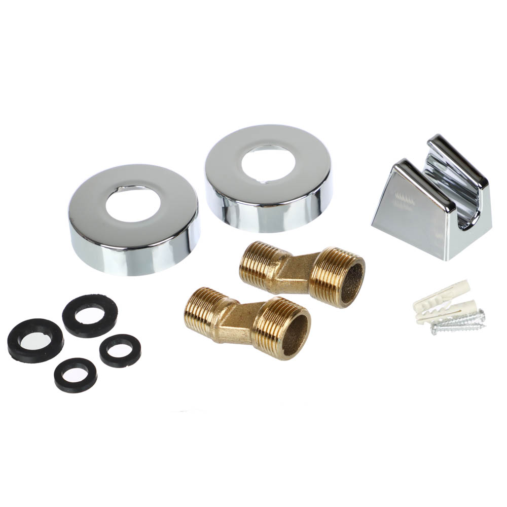 RAIN Смеситель для ванны Коралл, плоский излив 40см, душ. набор, картридж 40мм, латунь, хром, арт.№ 561-263