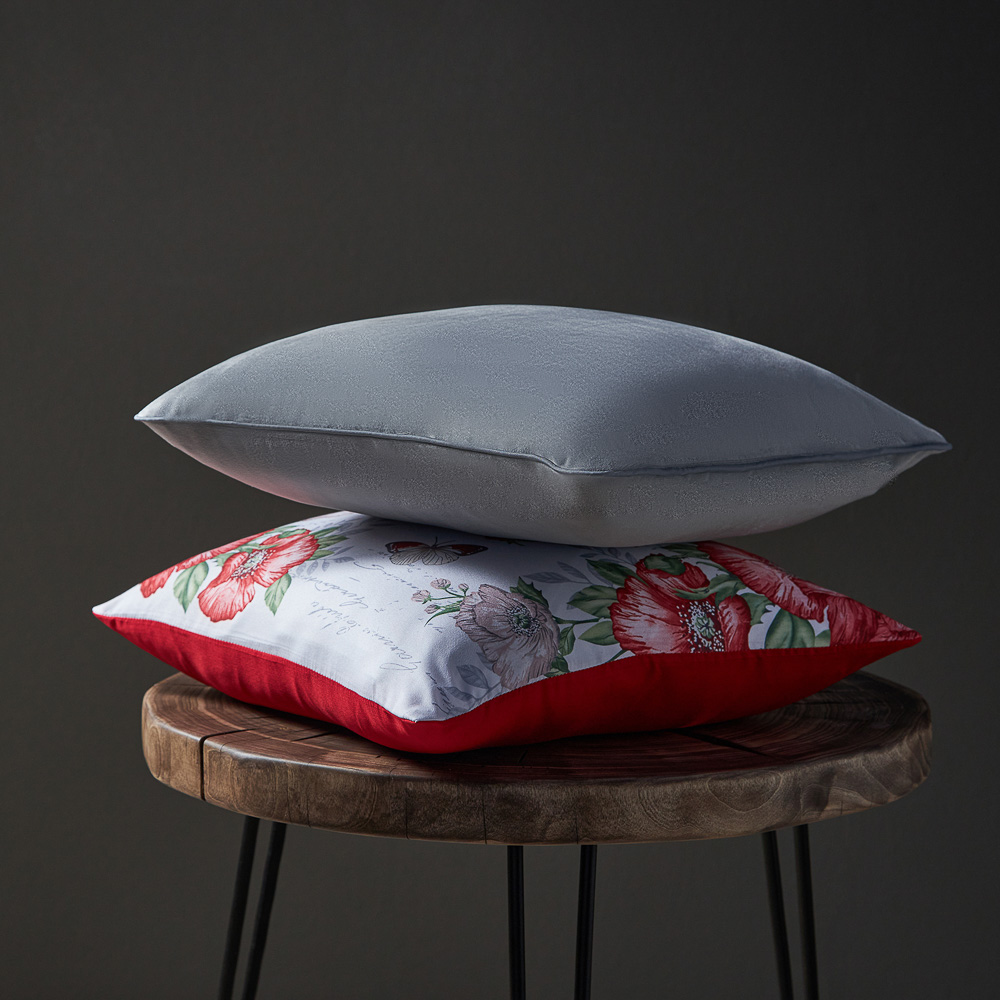 PROVANCE Маковое поле Чехол для подушки велюровый с кантом 40х40см, 100% полиэстер, арт.№ 488-088