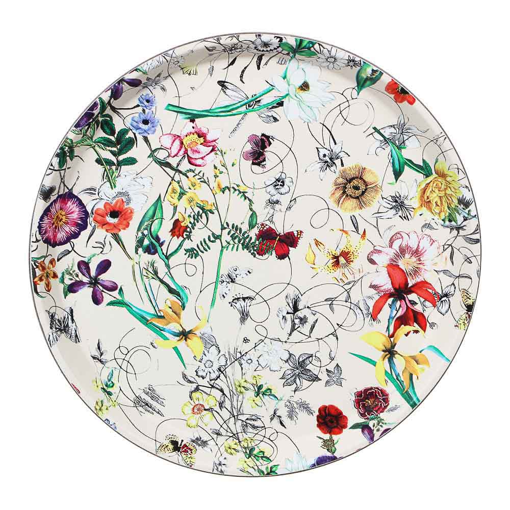 Поднос круглый с антискользящим покрытием, 27.5см, 2 дизайна, арт.№ 862-392