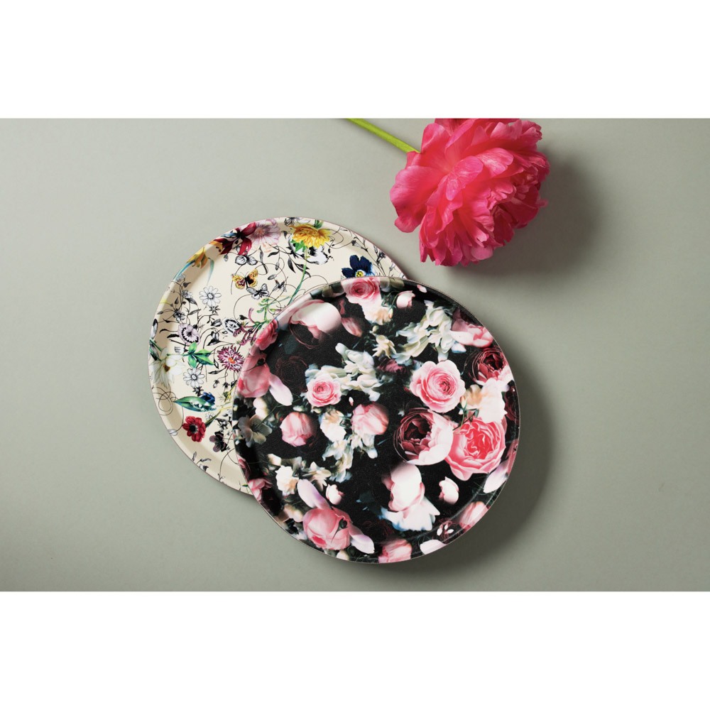 Поднос круглый с антискользящим покрытием, 27.5см, 2 дизайна, арт.№ 862-392