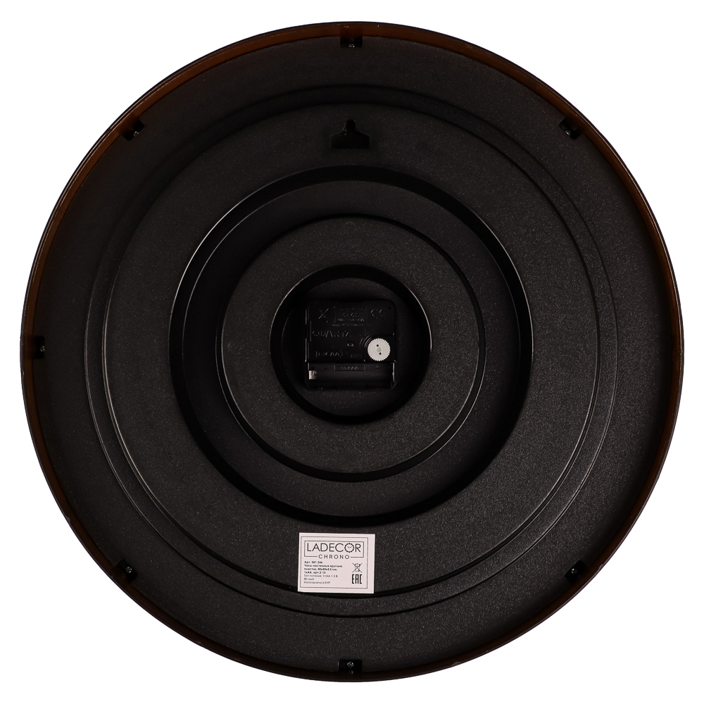 LADECOR CHRONO Часы настенные круглые, пластик, 40х40х4,5 см, 1xАА, арт.2-15, арт.№ 581-246