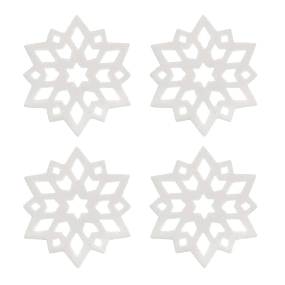 PROVANCE Ноэль Подставка фетровая 4шт, 10см, 100% полиэстер, белый, арт.№ 492-177