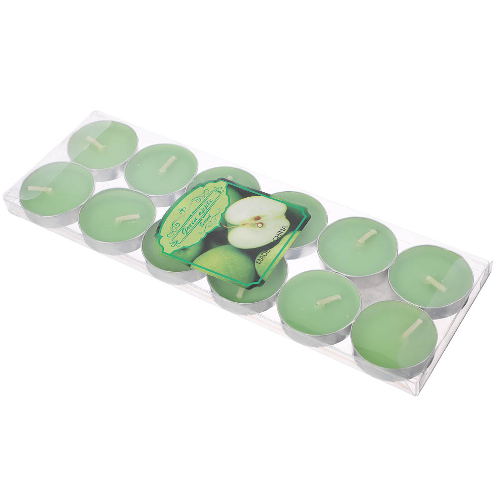 Набор ароматизированных свечей в капсулах 12шт, металл, парафин, 3 цвета, арт.№ 508-463