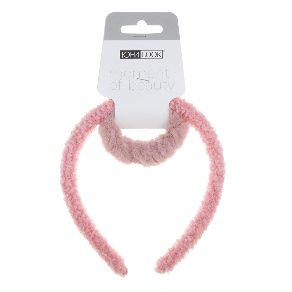 ЮНИLOOK Набор для волос 2 пр.: ободок 1,5см, резинка d6см, полиэстер, пластик, 6 цветов, ACS-115, арт.№ 323-043