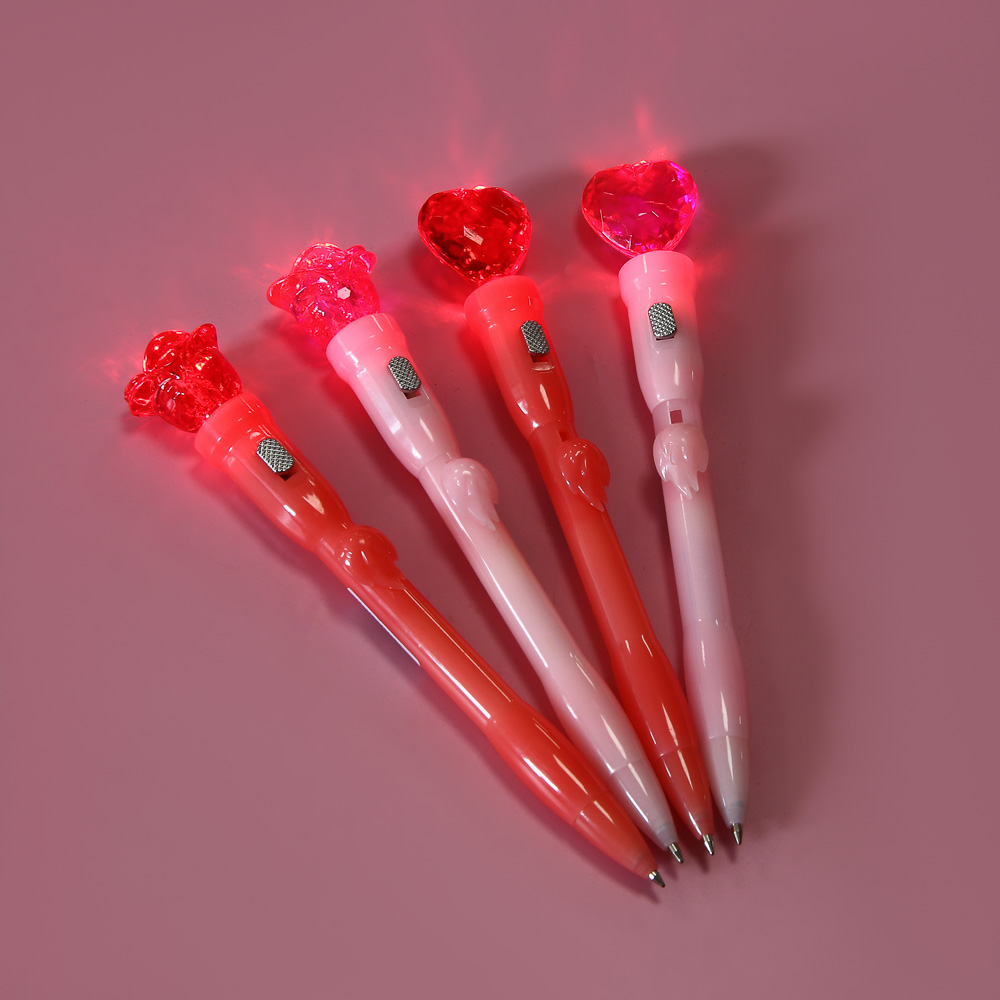 Ручка шариковая синяя с LED подсветкой "Love", 4 вида, шоу-бокс, арт.№ 591-320